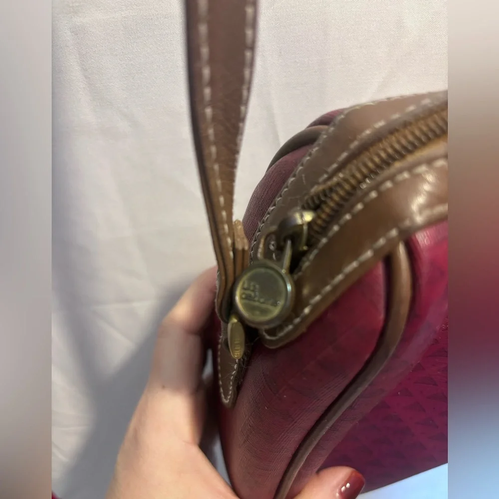 Vintage 1984 Liz Claiborne Burgundy and Brown purse great condition